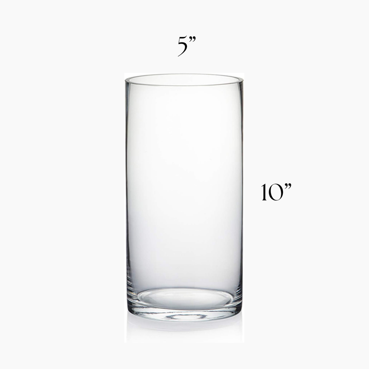 Clear glass with measurements labeled on a white background